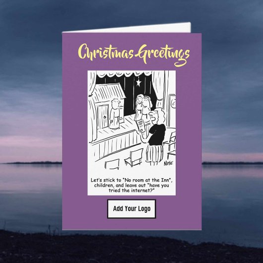 Kerstspel Cartoon. Bedrijfs Kerstkaart Feestdagen Kaart