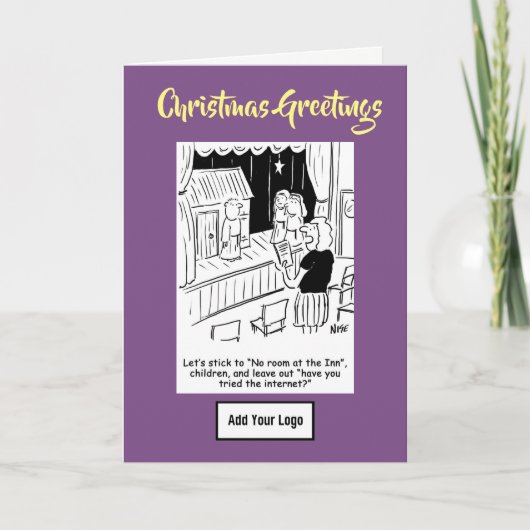 Kerstspel Cartoon. Bedrijfs Kerstkaart Feestdagen Kaart (Voorkant)