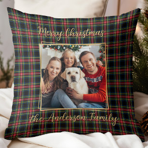 Kerstspel Custom Goud Moderne Foto Familie Kussen