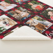 Kerstspel Familie Gepersonaliseerde Fotocollage Sherpa Deken (3/4)