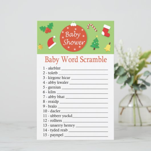 kerstspel met Baby-woordscramble (Staand voorkant)