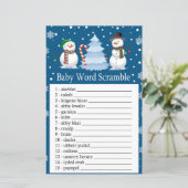 kerstspel met Snowman Baby word scramble (Staand voorkant)