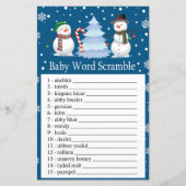 kerstspel met Snowman Baby word scramble (Voorkant)