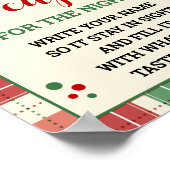 Kerstspel Neem een beker voor het nachtteken Poster (Hoek)