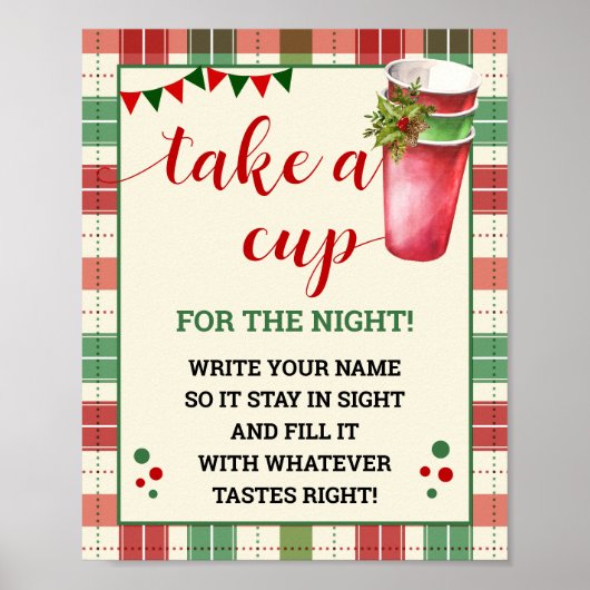 Kerstspel Neem een beker voor het nachtteken Poster (Voorkant)