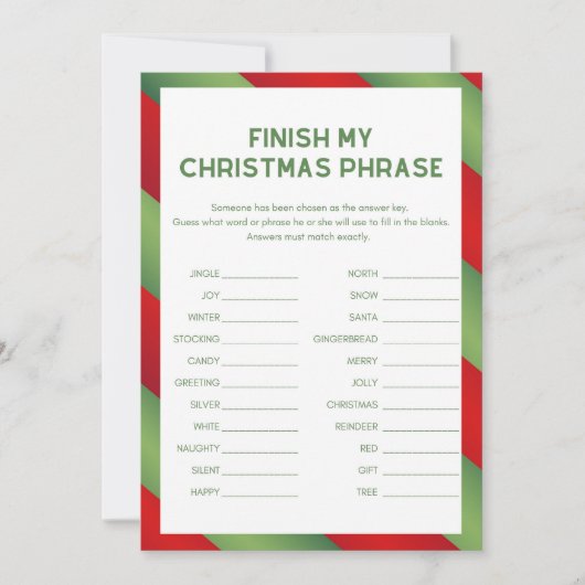 Kerstspel - Niet bewerkbaar - Kaart (Voorkant)