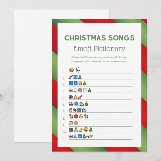 Kerstspel - Niet bewerkbaar - Kaart (Voorkant / Achterkant)