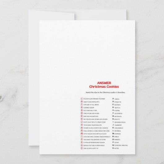 Kerstspel - Niet bewerkbaar - Kaart (Achterkant)