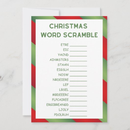 Kerstspel - Niet bewerkbaar - Kaart (Voorkant)