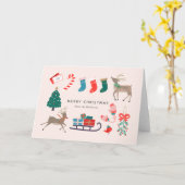 Kerstspel Rendieren Kaart (Gele Bloem)