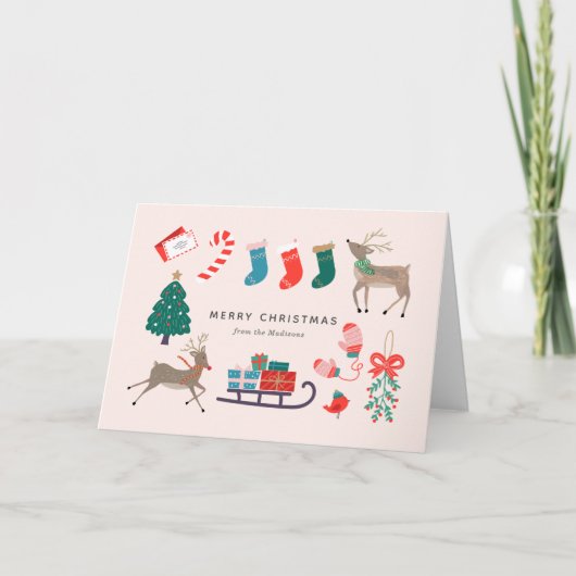 Kerstspel Rendieren Kaart (Voorkant)