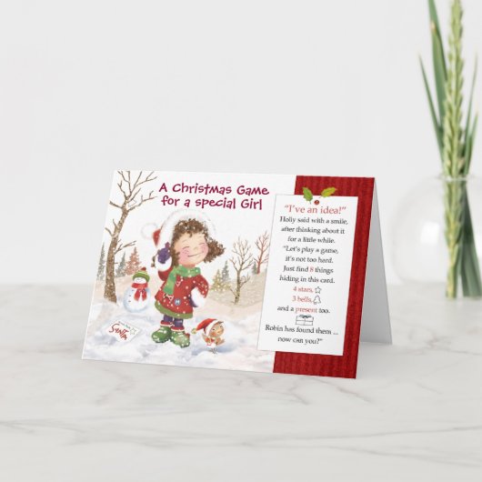 Kerstspel voor meisjes. Zoek 8 verborgen dingen Kaart (Voorkant)