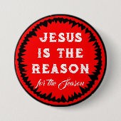 Kerstspeld Jezus Ronde Button 7,6 Cm (Voorkant)