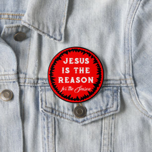 Kerstspeld Jezus Ronde Button 7,6 Cm