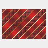 Kerstspelden en koolstof-groene en rode variëteit inpakpapier vel (Voorkant)