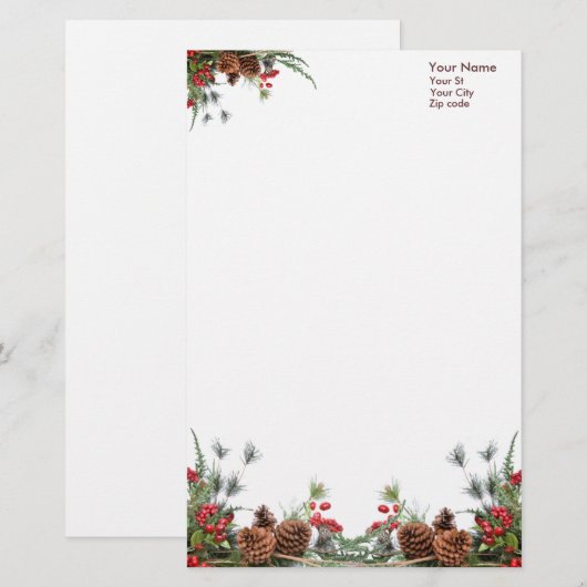 kerstspeldeneconserven briefpapier (Voorkant / Achterkant)