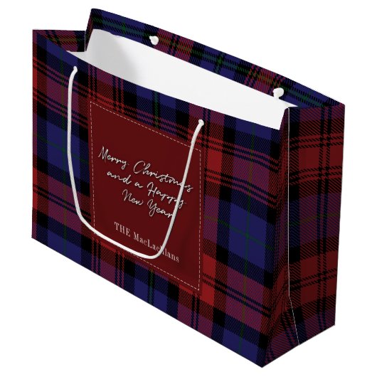 kerstspeldenFeestdagen MacLachlan Tartan Groot Cadeauzakje (Voorkant Gekanteld)
