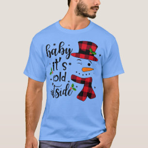 Kerstspeldensneeuw Mannen Vrouwen koelen buiten de T-shirt