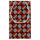 Kerstspeler Aangepaste naam rood en zwart Football Klein Cadeauzakje (Achterkant)