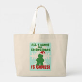 Kerstspelfun Vakantierozemstemming Statement Grote Tote Bag (Achterkant)