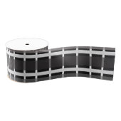 Kerstspelstrepen zwart-wit grosgrain lint (Spoel)