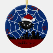 Kerstspin met naam keramisch ornament (Voorkant)