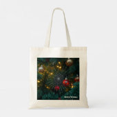 kerstspin tote bag (Achterkant)