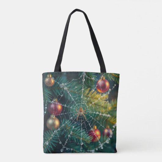 kerstspin tote bag (Achterkant)