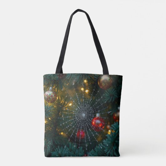 kerstspin tote bag (Achterkant)