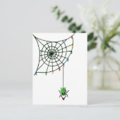 Kerstspin Web Licht Gothic Holiday Briefkaart (Staand voorkant)