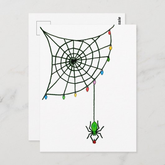 Kerstspin Web Licht Gothic Holiday Briefkaart (Voorkant / Achterkant)