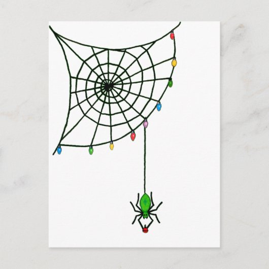 Kerstspin Web Licht Gothic Holiday Briefkaart (Voorkant)