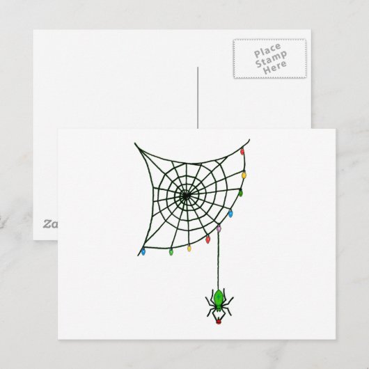 Kerstspin Web Licht Gothic Holiday Feestdagenkaart (Voorkant / Achterkant)