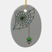 Kerstspin Web Licht Gothic Holiday Keramisch Ornament (Voorkant)