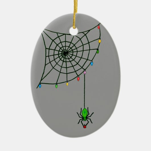 Kerstspin Web Licht Gothic Holiday Keramisch Ornament (Voorkant)