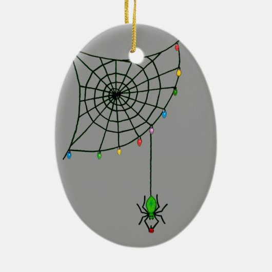 Kerstspin Web Licht Gothic Holiday Keramisch Ornament (Achterkant)