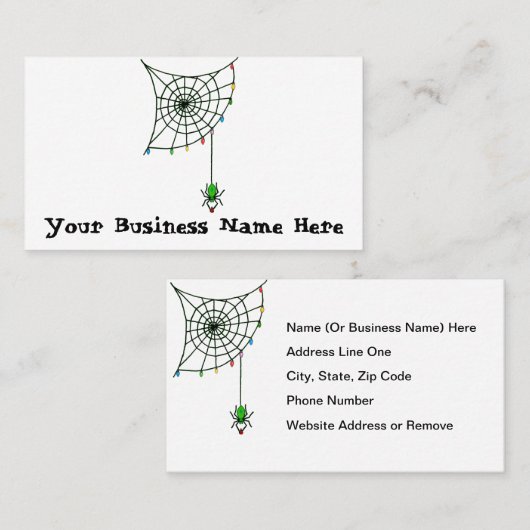 Kerstspin Web Licht Gothic Holiday Visitekaartje (Voorkant / Achterkant)