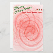 Kerstspiraaltjes en kerststerren briefpapier (Voorkant / Achterkant)