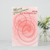 Kerstspiraaltjes en kerststerren briefpapier (Staand voorkant)