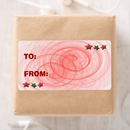 Kerstspiraaltjes en kerststerren etiket (Insitu)