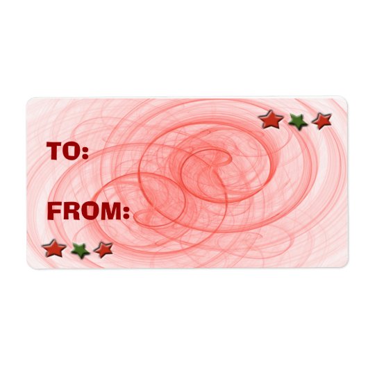 Kerstspiraaltjes en kerststerren etiket (Voorkant)