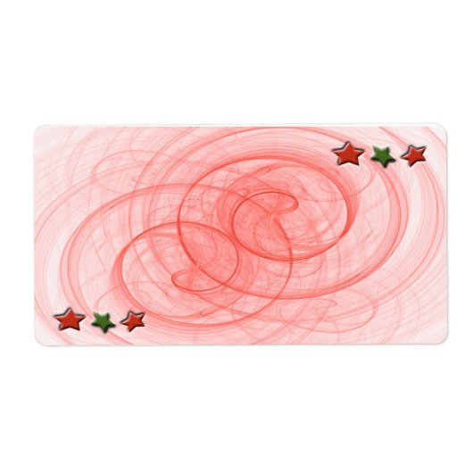 Kerstspiraaltjes en kerststerren etiket (Voorkant)