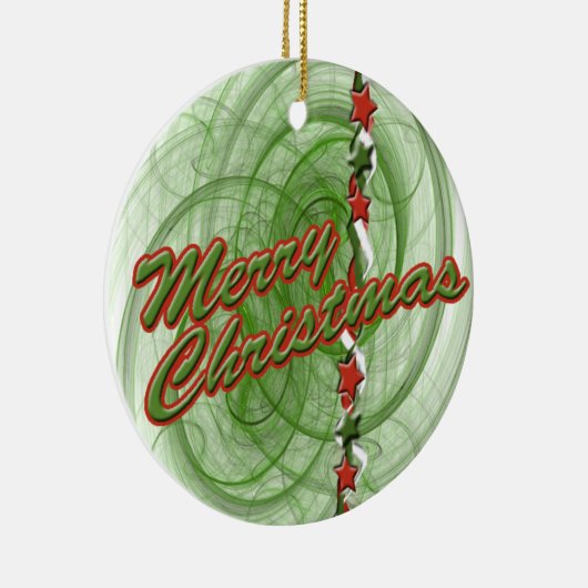 Kerstspiraaltjes en kerststerren keramisch ornament (Rechts)