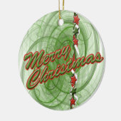 Kerstspiraaltjes en kerststerren keramisch ornament (Links)