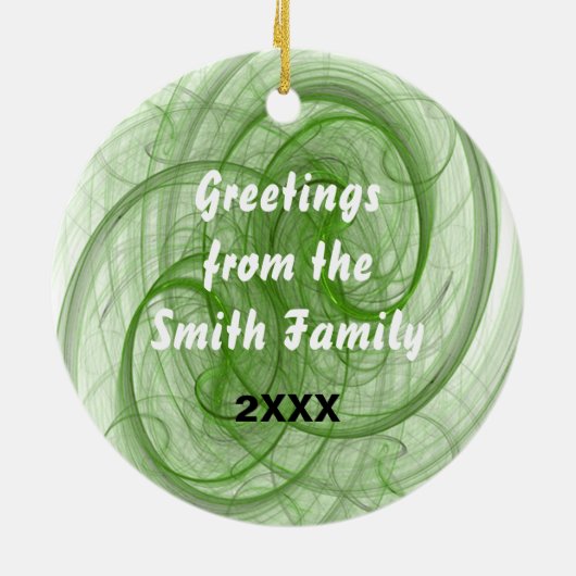 Kerstspiraaltjes en kerststerren keramisch ornament (Achterkant)