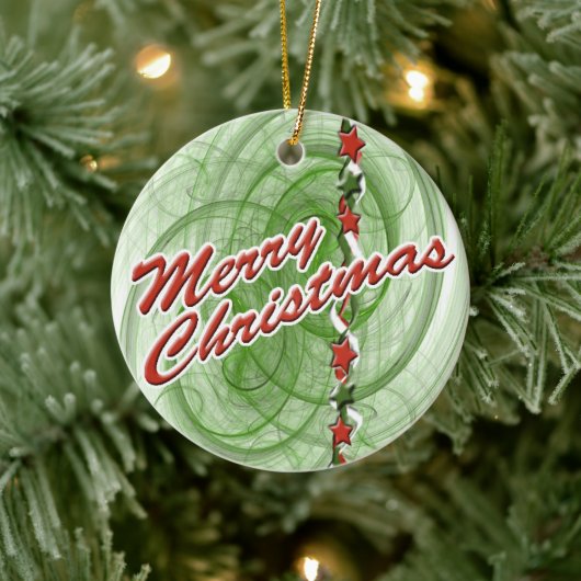 Kerstspiraaltjes en kerststerren keramisch ornament (Boom)