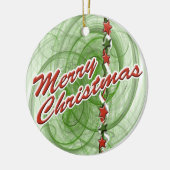 Kerstspiraaltjes en kerststerren keramisch ornament (Links)