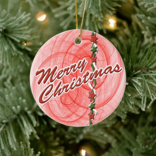 Kerstspiraaltjes en kerststerren keramisch ornament (Boom)