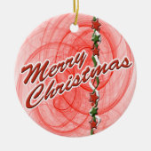 Kerstspiraaltjes en kerststerren keramisch ornament (Voorkant)