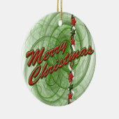 Kerstspiraaltjes en kerststerren keramisch ornament (Rechts)